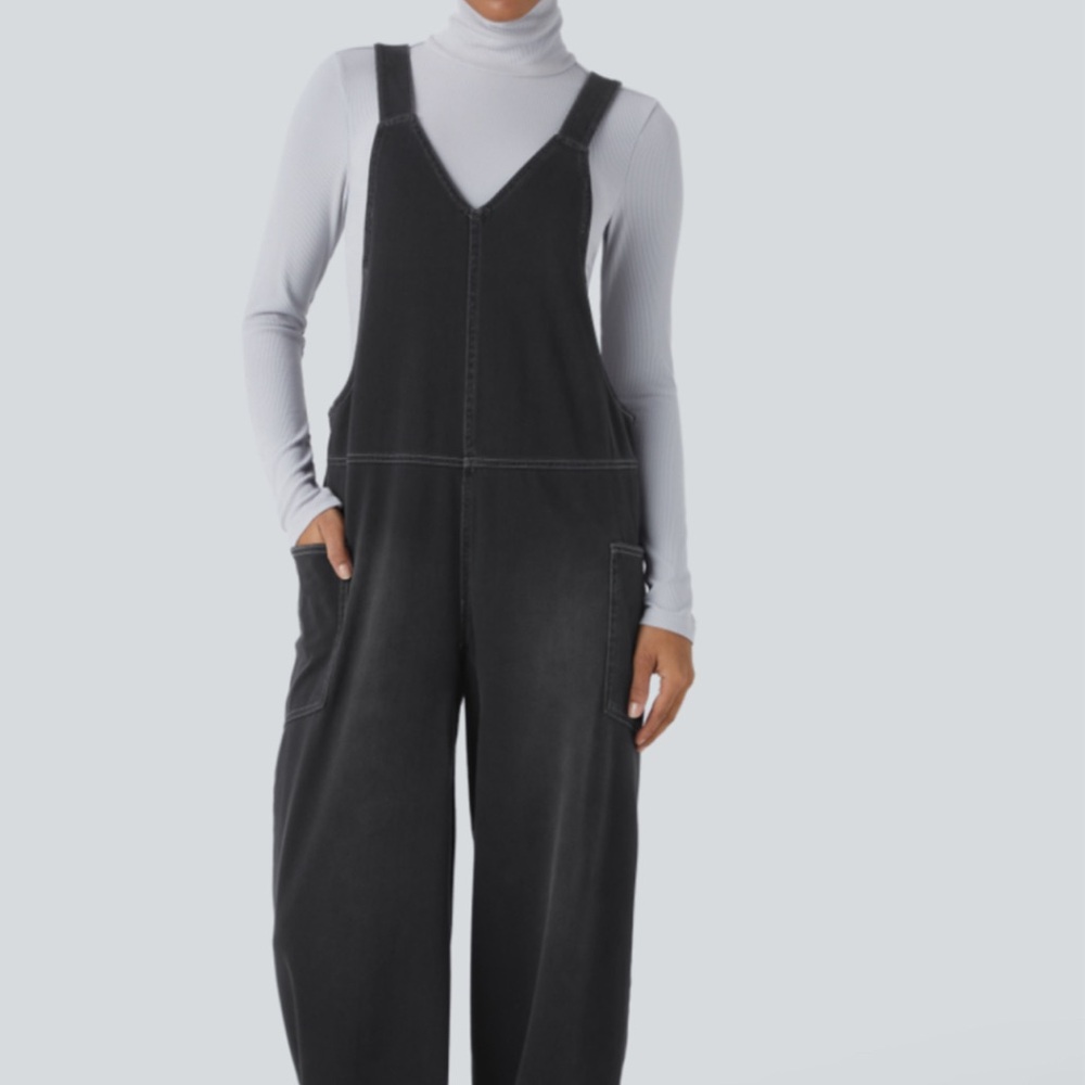 Halara Flex V Neck Denim Overall